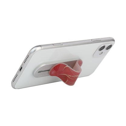 GadgetKing Telefoonhouder & Vingerhouder – Selfie Grip- Marmer Look – Rood