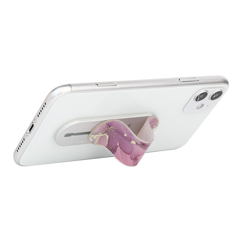 GadgetKing Telefoonhouder & Vingerhouder – Selfie Grip - Marmer Look – Paars
