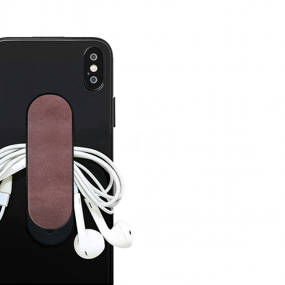 GadgetKing Telefoonhouder & Vingerhouder – Selfie Grip - Suede Look – Bruin