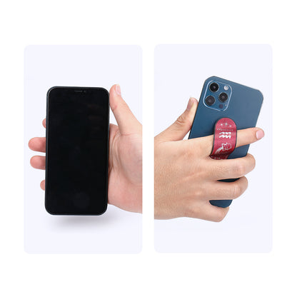 GadgetKing Telefoonhouder & Vingerhouder – Selfie Grip- Marmer Look – Rood