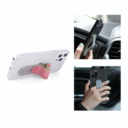 GadgetKing Telefoonhouder & Vingerhouder – Selfie Grip - Leer Look – Roze