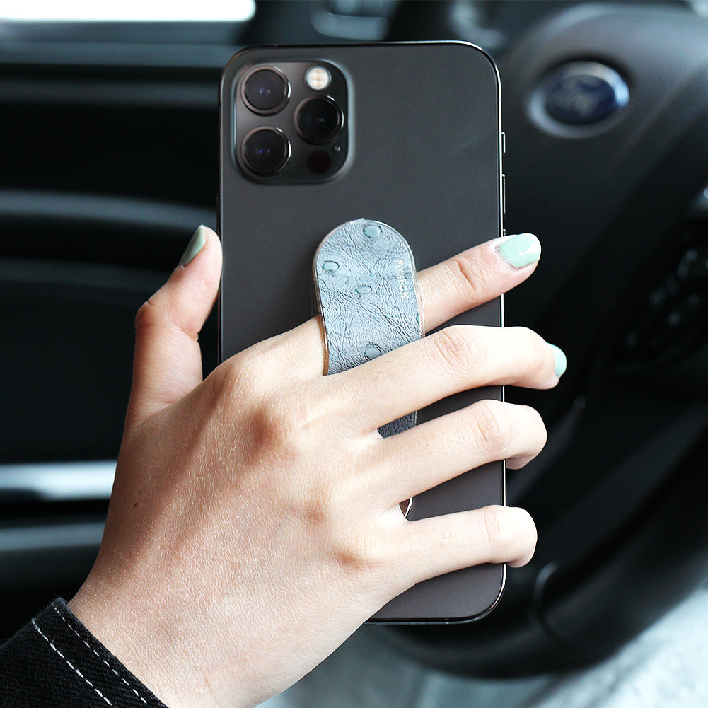 GadgetKing Telefoonhouder & Vingerhouder – Selfie Grip - Glitter – Zilver Kleur