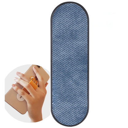 FingerGrip Telefoonhouder & Vingerhouder – Selfie Grip - Spijkerbroek stof - Blauw