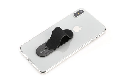 GadgetKing Telefoonhouder & Vingerhouder – Selfie Grip - Suède Look – Zwart