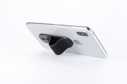 GadgetKing Telefoonhouder & Vingerhouder – Selfie Grip - Suède Look – Zwart