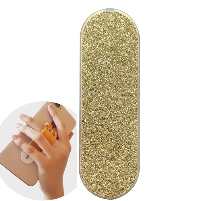 FingerGrip Telefoonhouder & Vingerhouder – Selfie Grip - Glitter – Goud kleur
